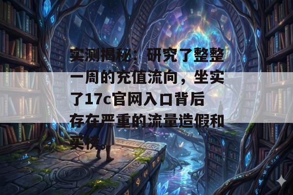 实测揭秘：研究了整整一周的充值流向，坐实了17c官网入口背后存在严重的流量造假和买榜。